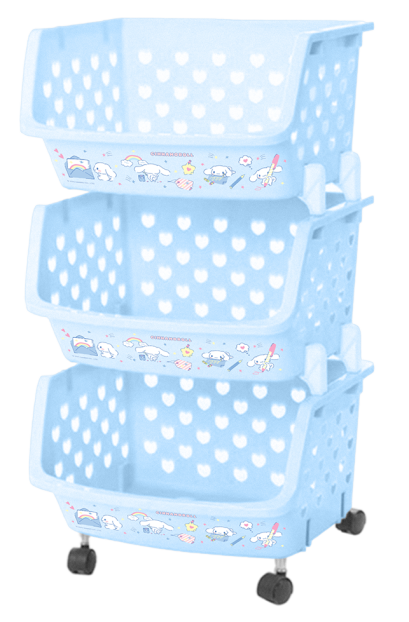 ตะกร้าอเนกประสงค์มีล้อ 3 ชั้น สูง 60 ซม. ลาย Cinnamoroll